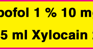 Propofol 1 % 10 mg/ml + 0,5 ml Xylocain 2 %